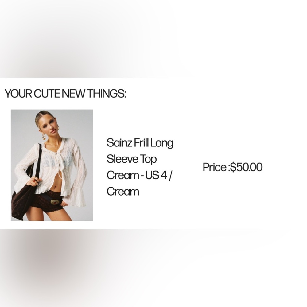 Princess Polly Cream Frill Long Sleeve Top